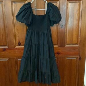 Sunday Up Smocked bodice black dress NWT